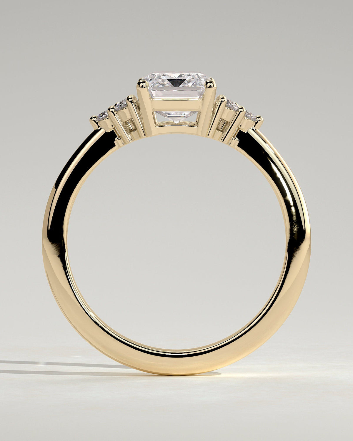 Emerald Cluster Lab Grown Diamond Engagement Ring