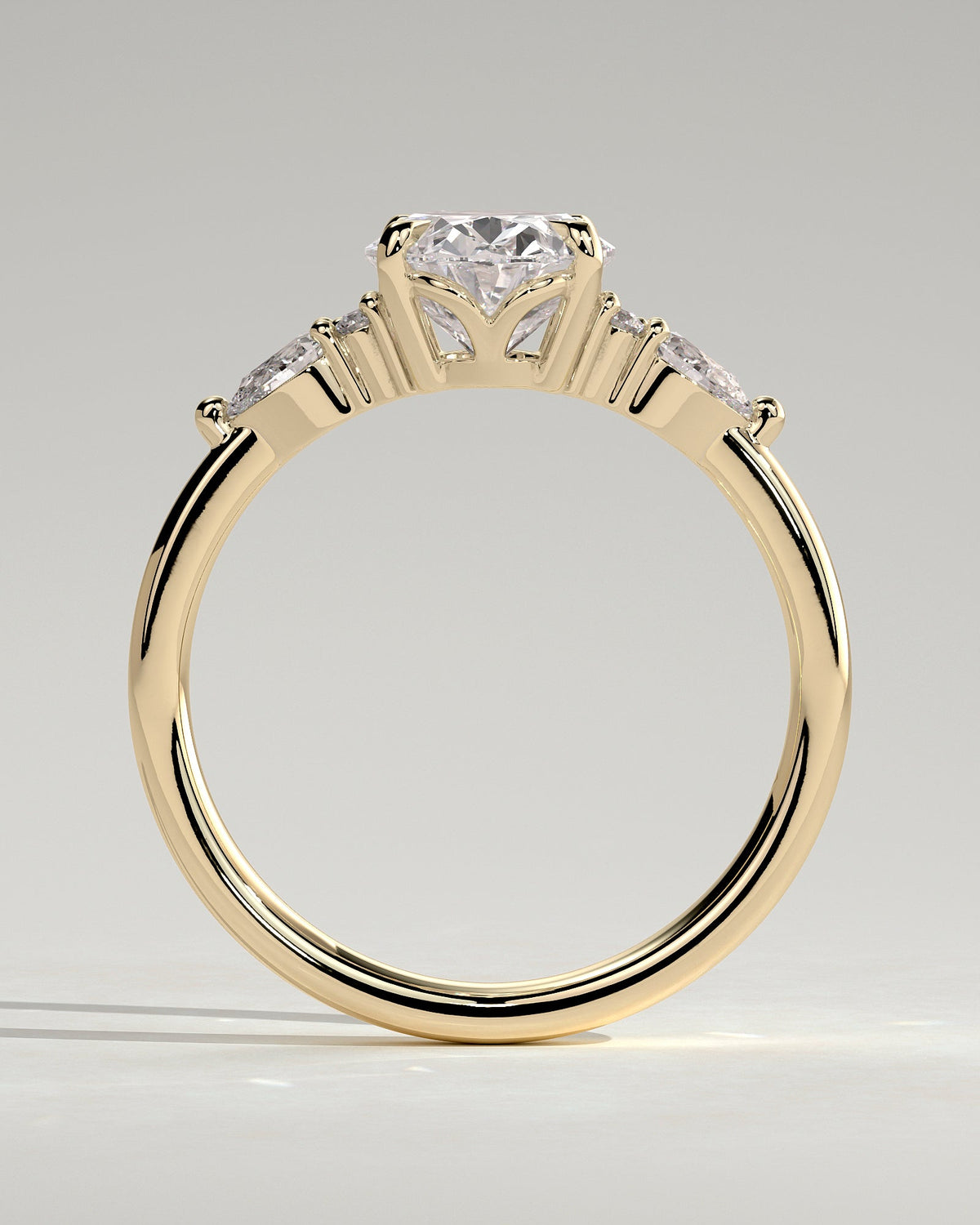Oval Cluster Lab Grown Diamond Engagement Ring