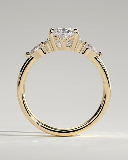 Oval Cluster Lab Grown Diamond Engagement Ring