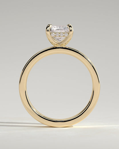 Radiant Bold Hidden Halo Lab Grown Diamond Engagement Ring
