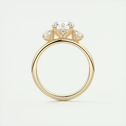 2.0 CT Round Cut Three Stone Moissanite Engagement Ring 12