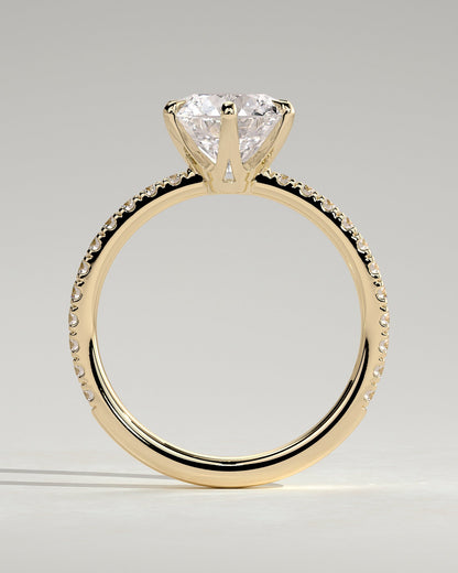 Round Pave Lab Grown Diamond Engagement Ring