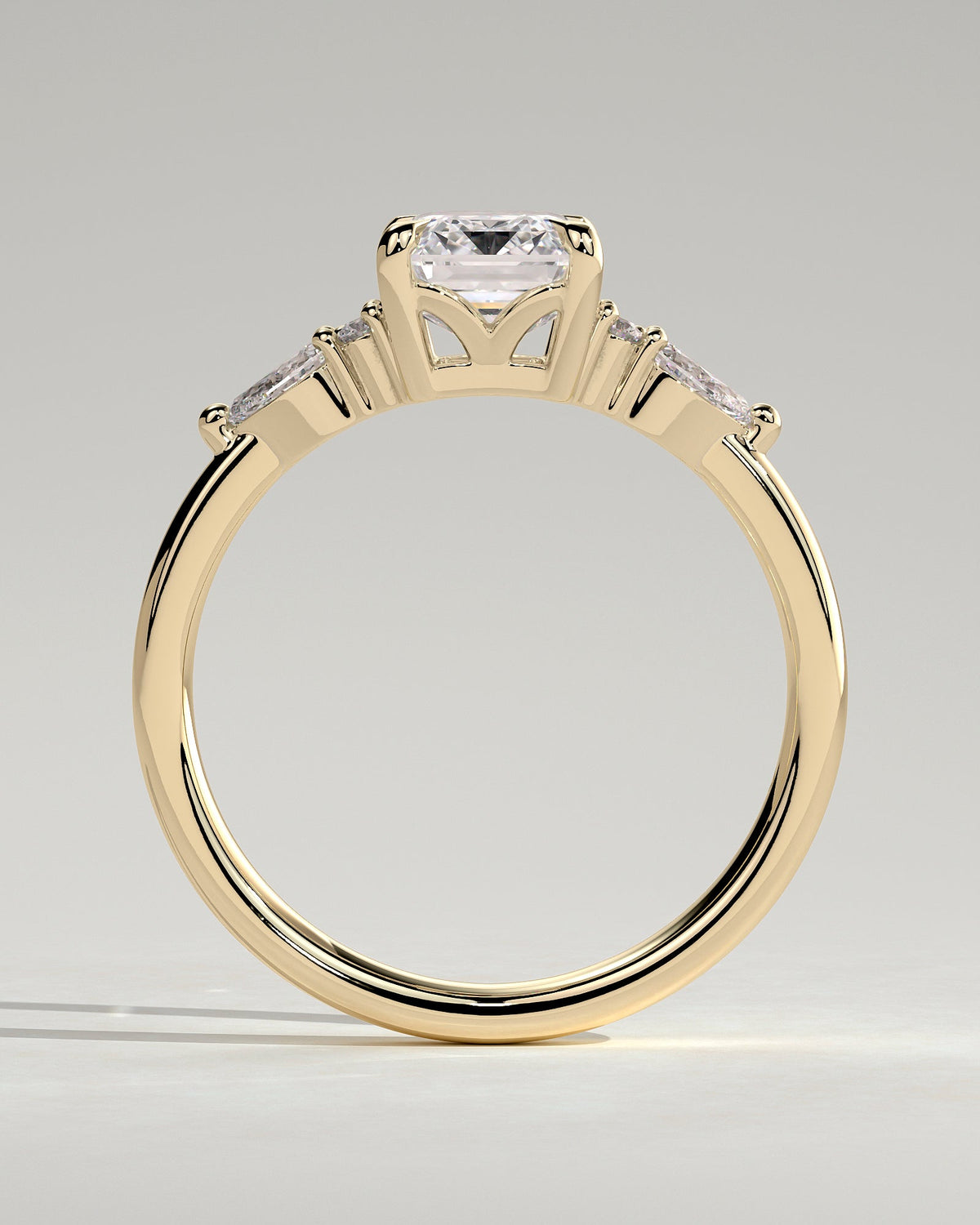 Emerald Cluster Lab Grown Diamond Engagement Ring