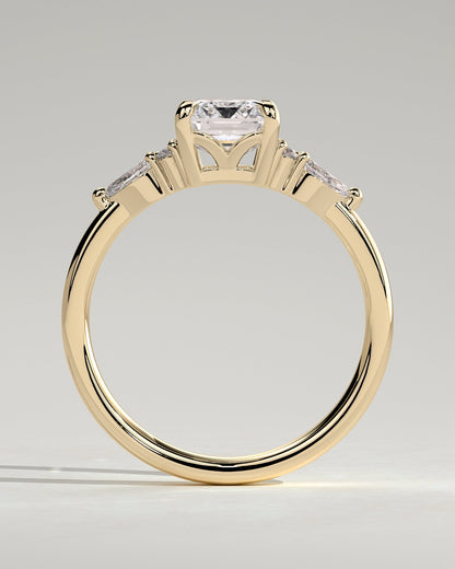 Emerald Cluster Lab Grown Diamond Engagement Ring