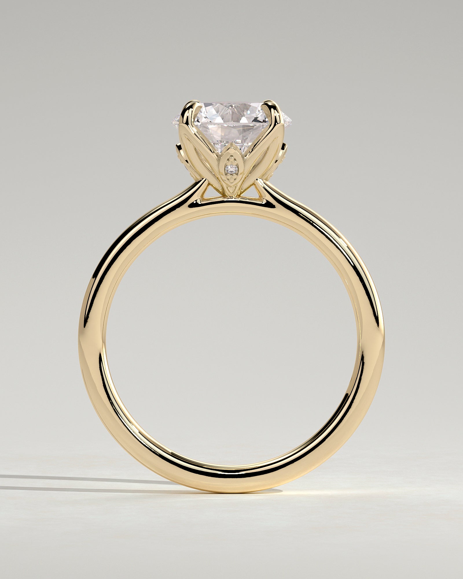 Round Solitaire Lab Grown Diamond Engagement Ring