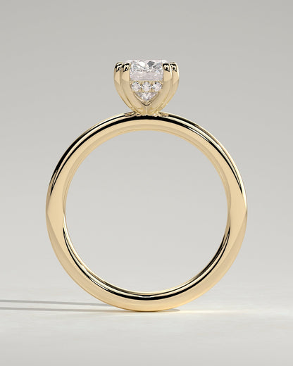 Elongated Cushion Hidden Halo Lab Grown Diamond Engagement Ring