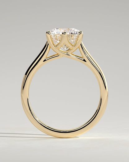 Round Cathedral Solitaire Lab Grown Diamond Engagement Ring