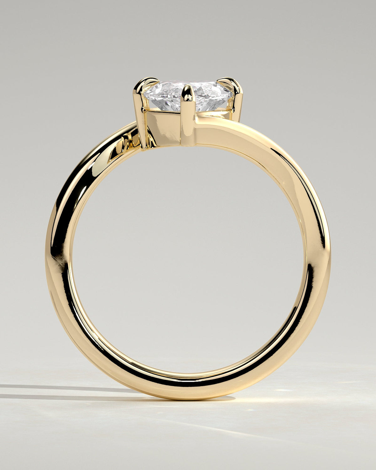 Marquise Swirl Solitaire Lab Grown Diamond Engagement Ring