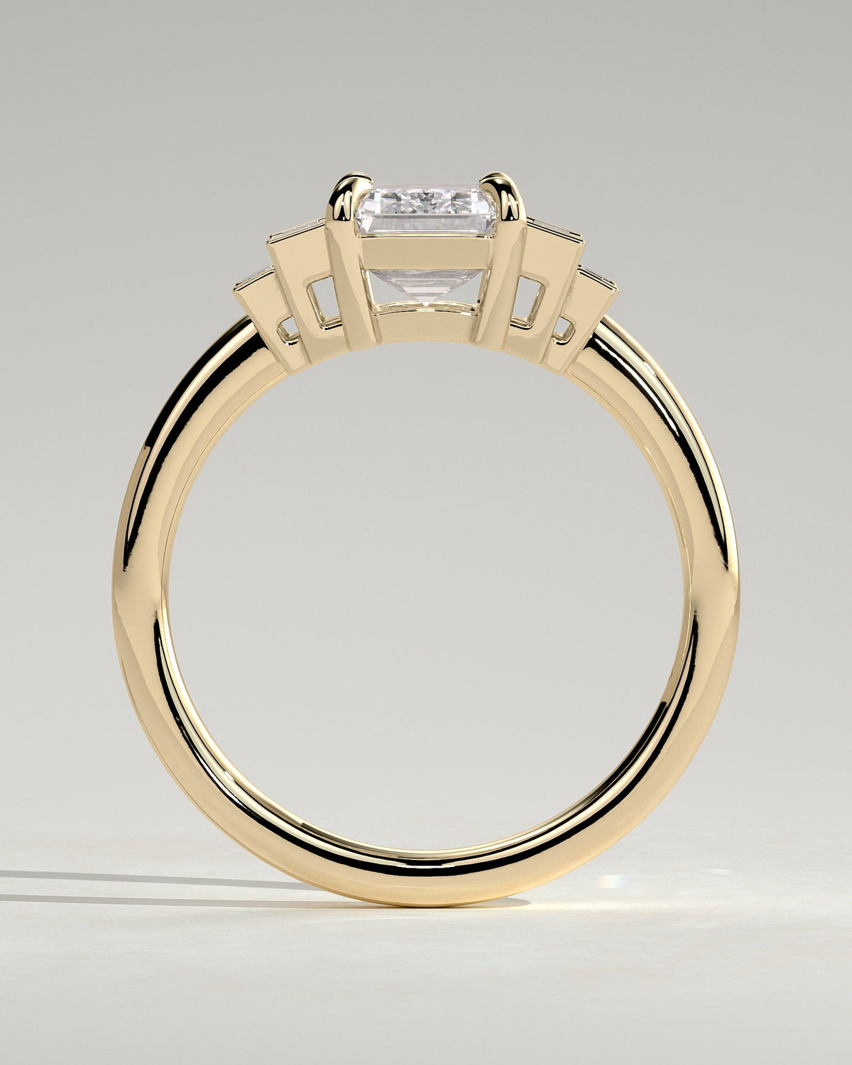 Emerald Cluster Lab Grown Diamond Engagement Ring