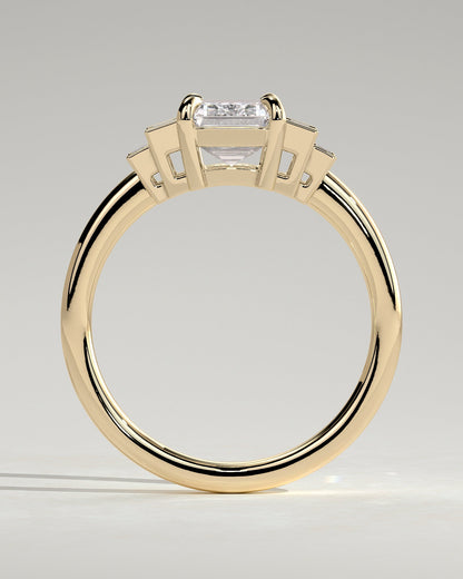 Emerald Cluster Lab Grown Diamond Engagement Ring