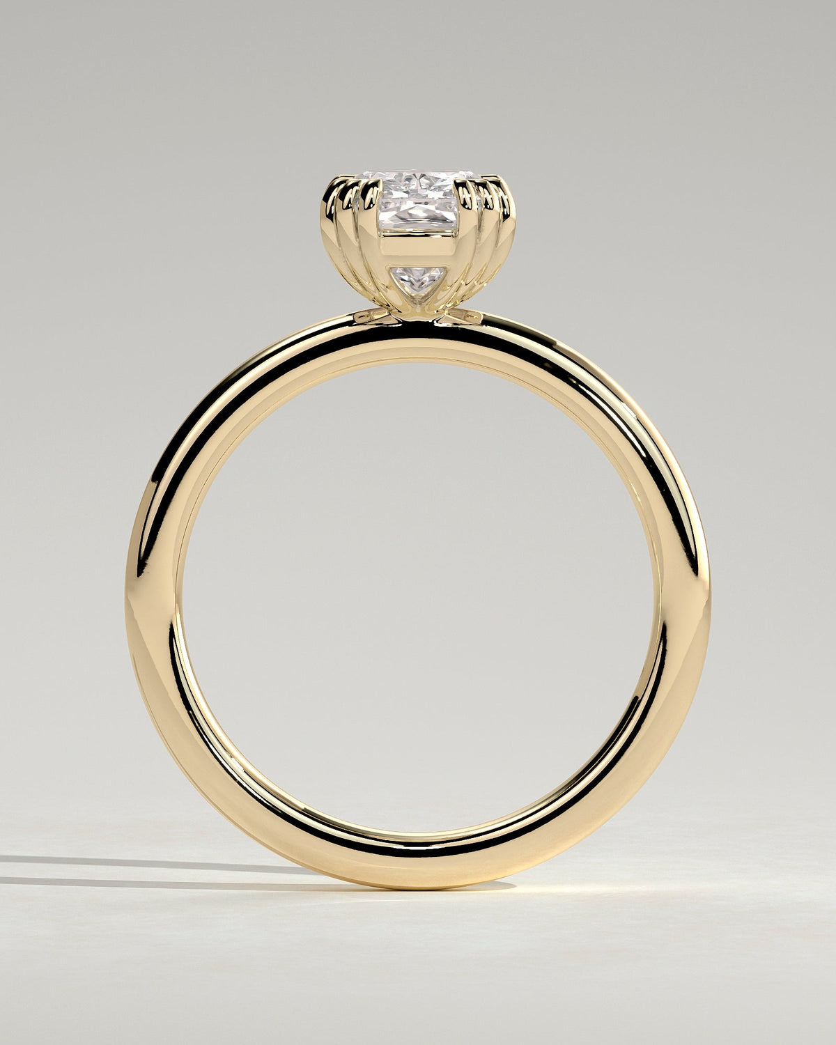 Elongated Cushion Solitaire Lab Grown Diamond Engagement Ring