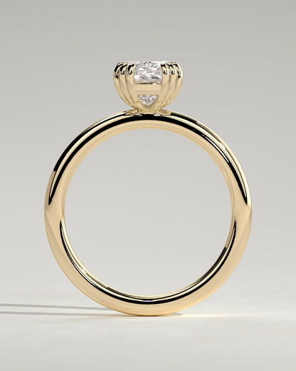 Elongated Cushion Solitaire Lab Grown Diamond Engagement Ring