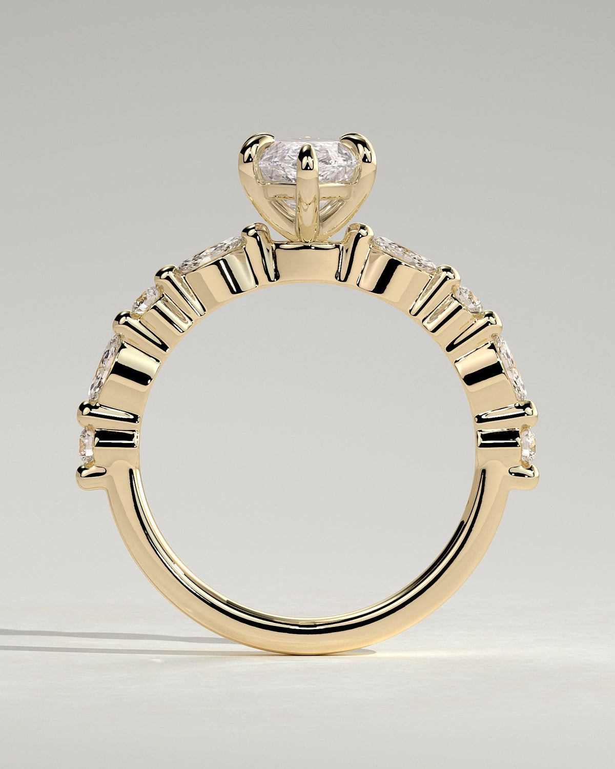 Marquise Alternating Pave Lab Grown Diamond Engagement Ring