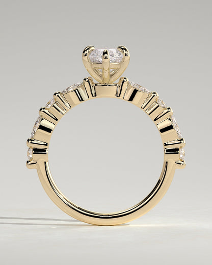 Marquise Alternating Pave Lab Grown Diamond Engagement Ring