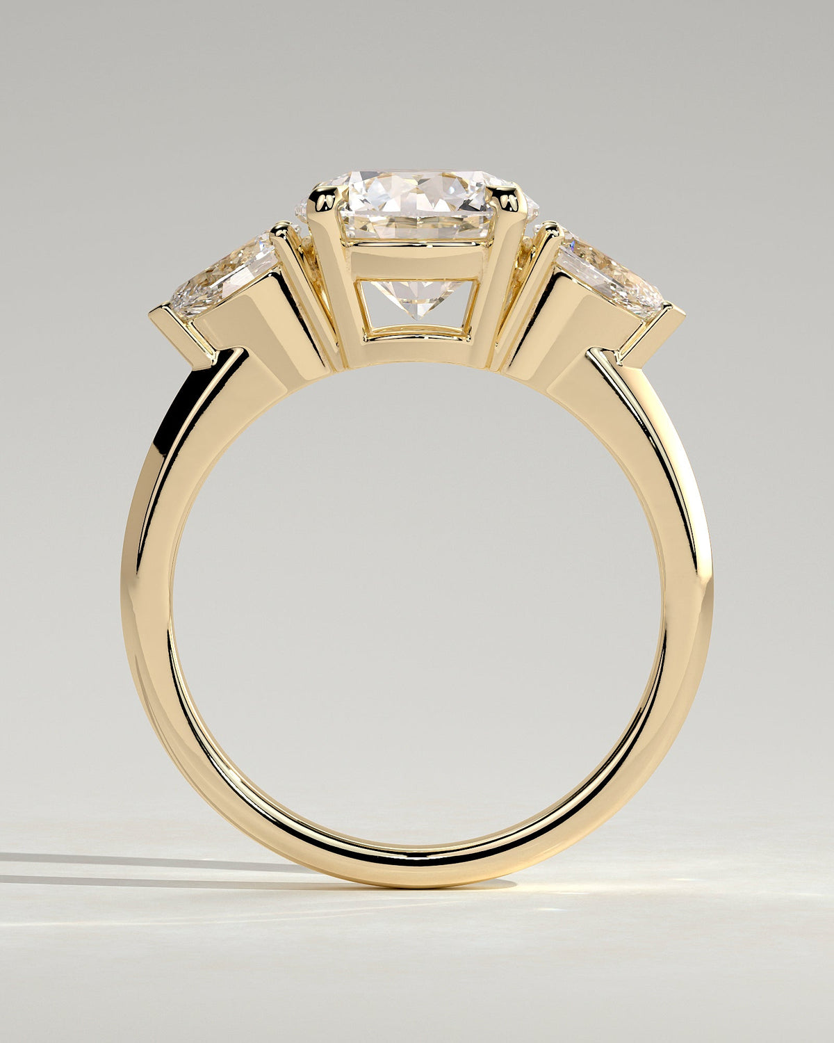 Round Three Stones Lab Grown Diamond Engagement Ring