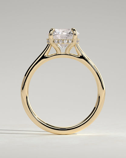 Round Cathedral & Hidden Halo Lab Grown Diamond Engagement Ring