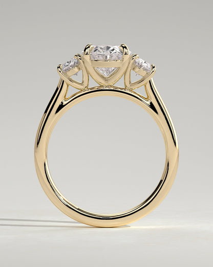 Oval Three Stones Lab Grown Diamond Engagement Ring