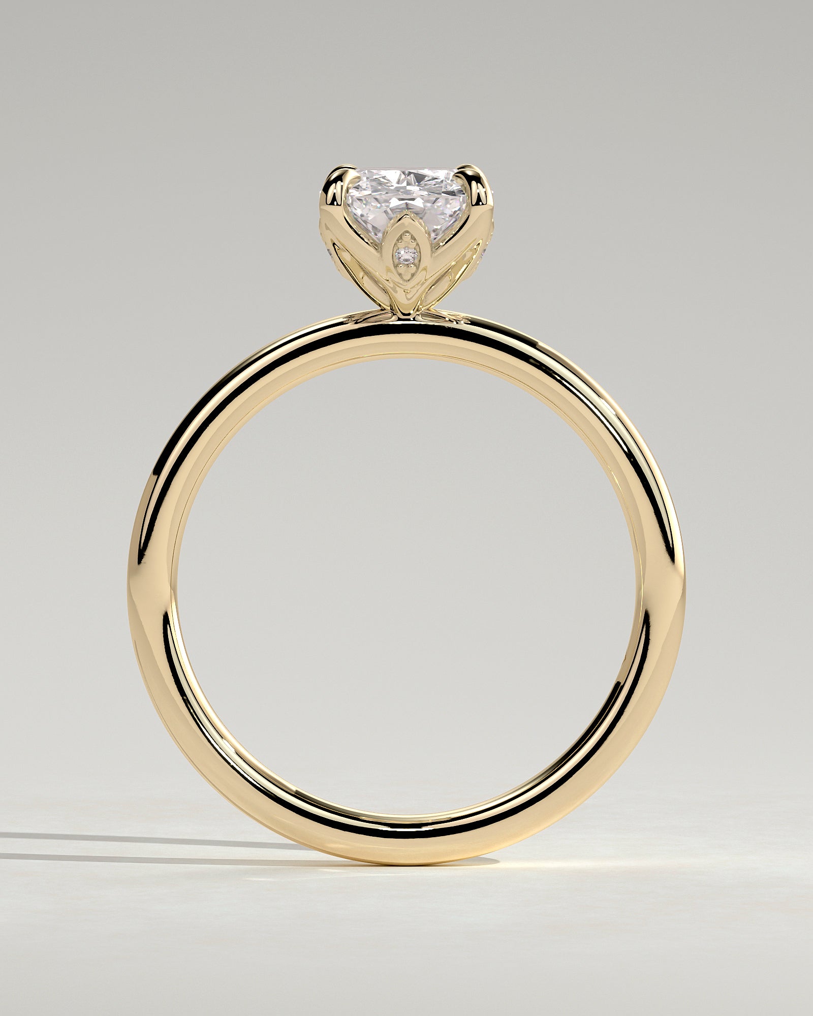 Elongated Cushion Solitaire Lab Grown Diamond Engagement Ring