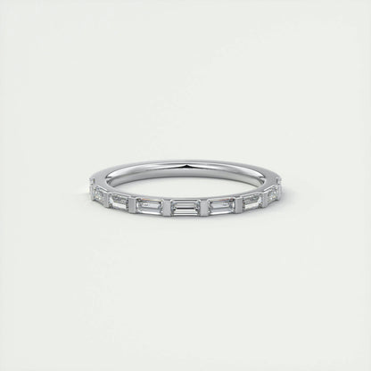 0.54 Baguette Bar Set Half Eternity Moissanite Bridal Wedding Band 1