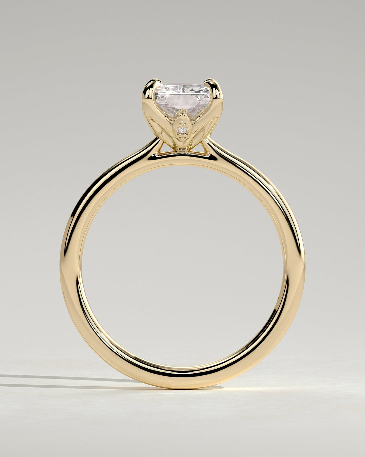 Radiant Solitaire With Tulip Prongs Lab Grown Diamond Engagement Ring