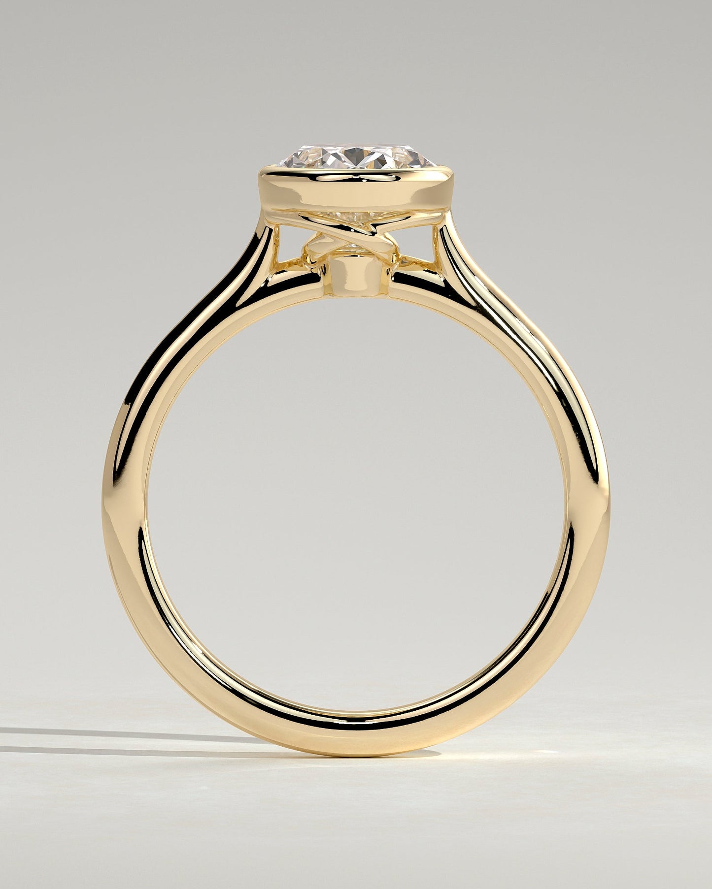 Oval Bezel Solitaire Lab Grown Diamond Engagement Ring