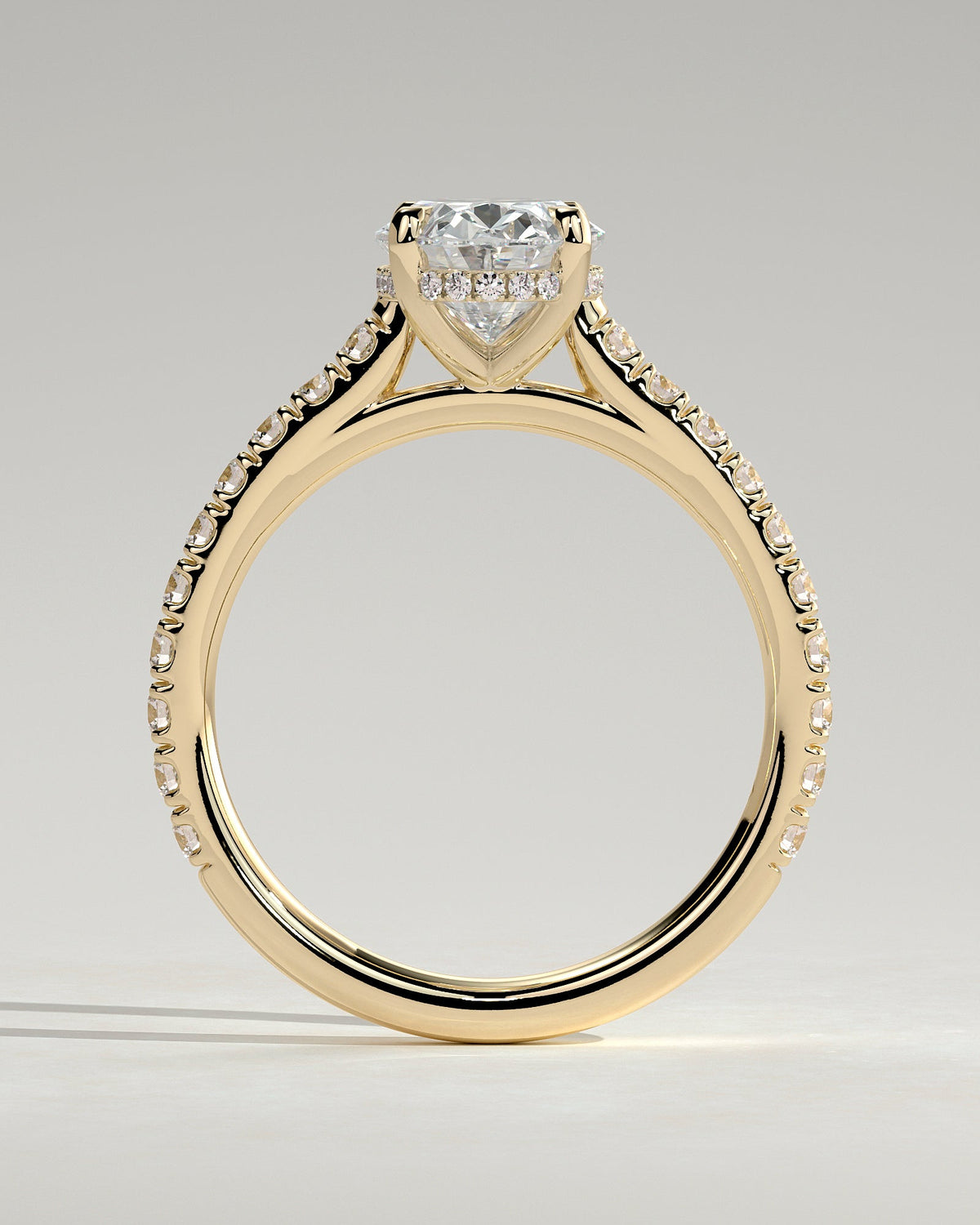 Oval Pave & Hidden Halo Lab Grown Diamond Engagement Ring