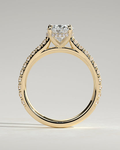 Oval Pave & Hidden Halo Lab Grown Diamond Engagement Ring