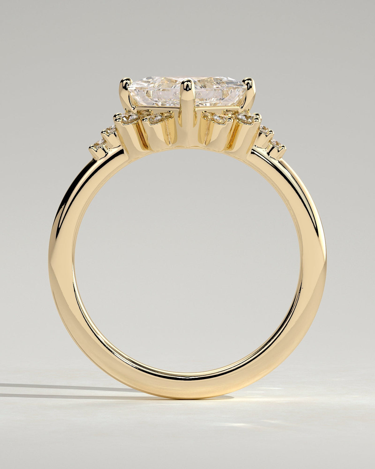Princess Cluster Lab Grown Diamond Engagement Ring