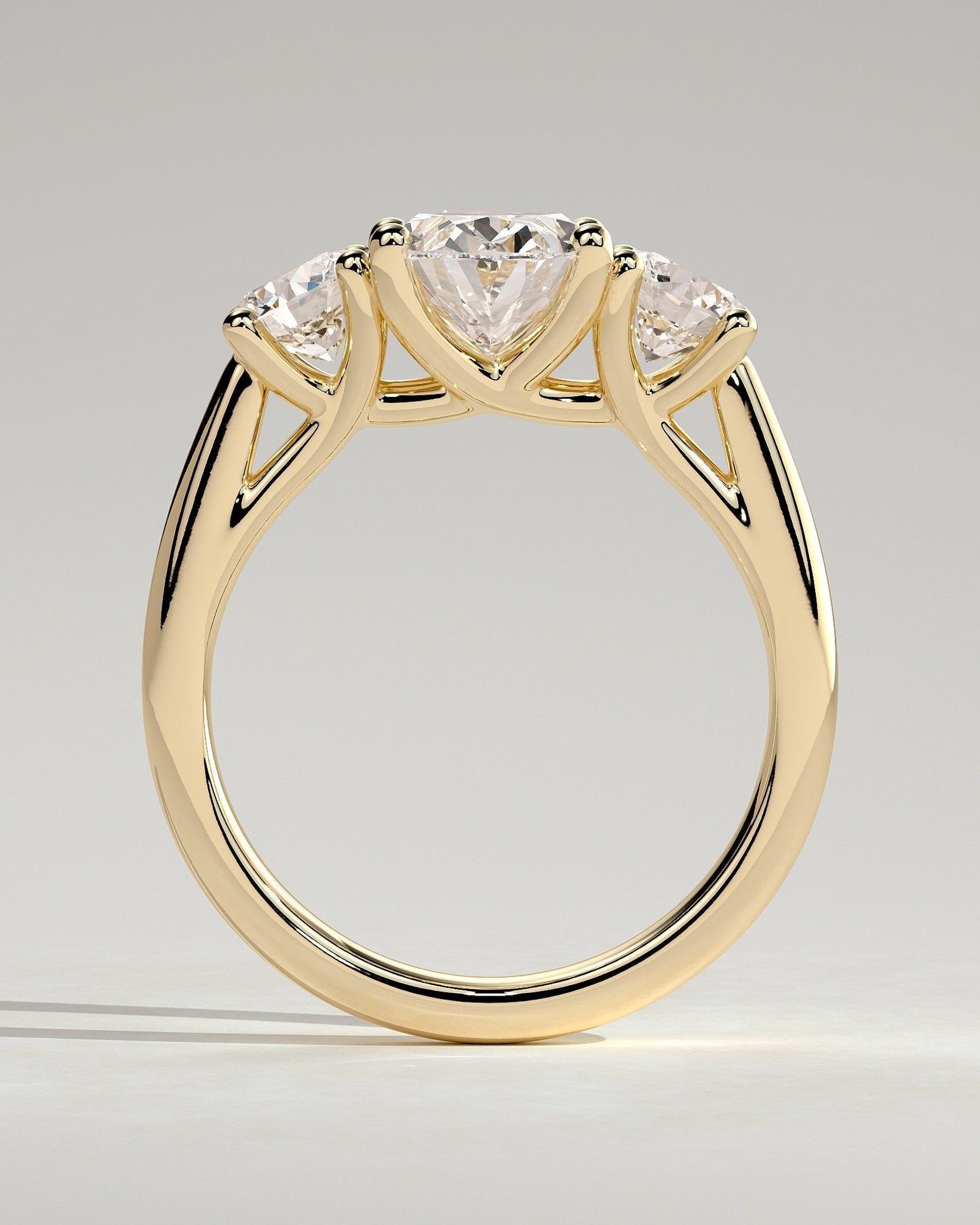 Oval Three Stones Lab Grown Diamond Engagement Ring