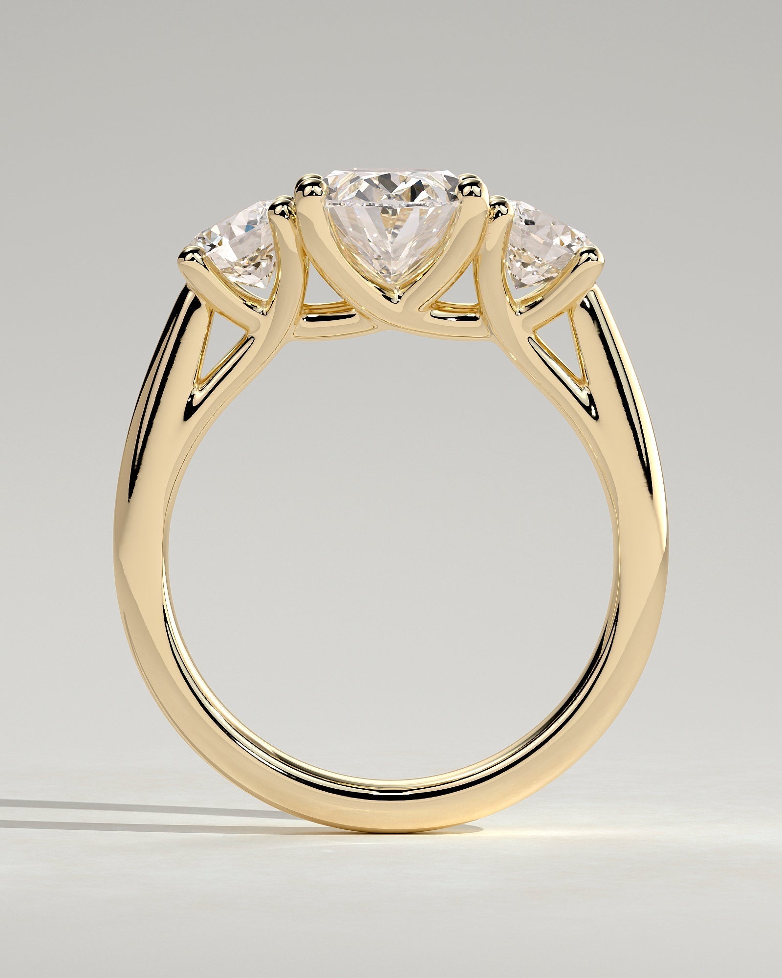 Oval Three Stones Lab Grown Diamond Engagement Ring