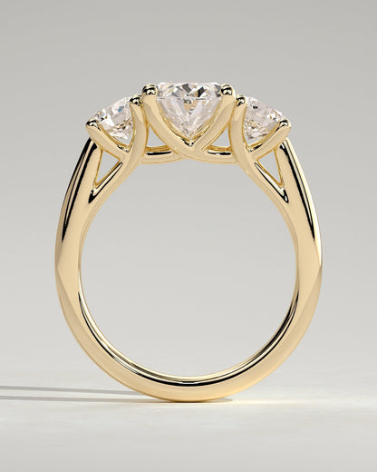 Oval Three Stones Lab Grown Diamond Engagement Ring