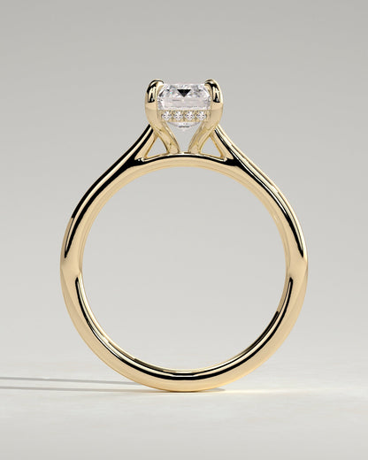 Emerald Hidden Halo Lab Grown Diamond Engagement Ring