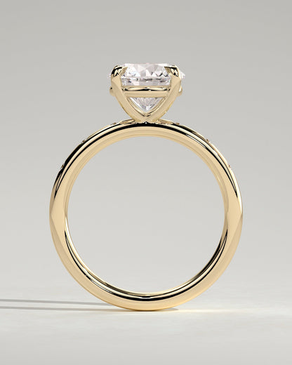 Round Dainty Pave Lab Grown Diamond Engagement Ring