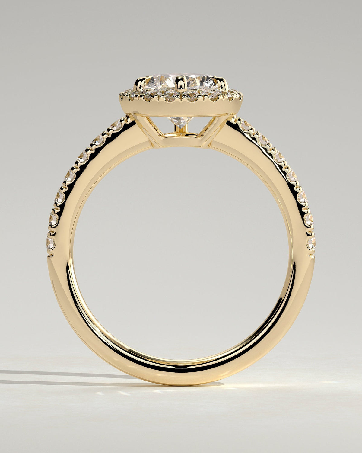 Pear Halo and Pave Lab Grown Diamond Engagement Ring