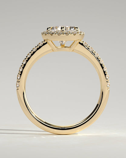 Pear Halo and Pave Lab Grown Diamond Engagement Ring