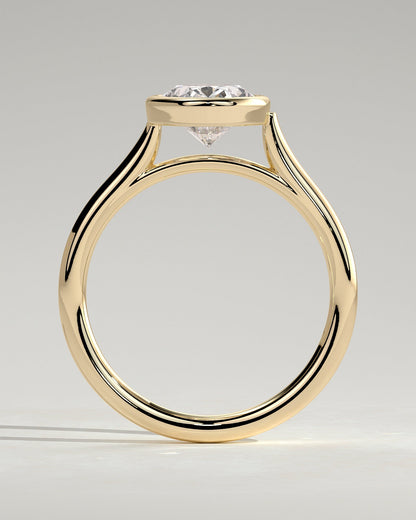 Oval Solitaire Bezel Lab Grown Diamond Engagement Ring