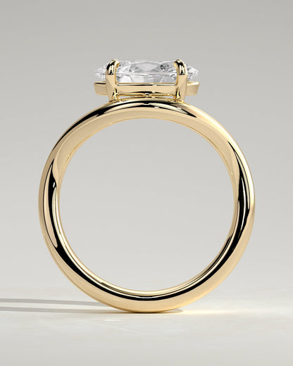 Oval Swirl Solitaire Lab Grown Diamond Engagement Ring