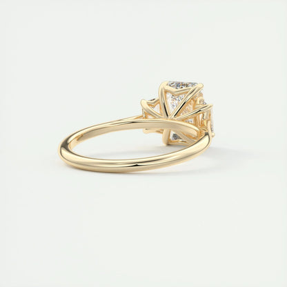 1.91 CT Emerald Cut Three Stone Moissanite Engagement Ring 10
