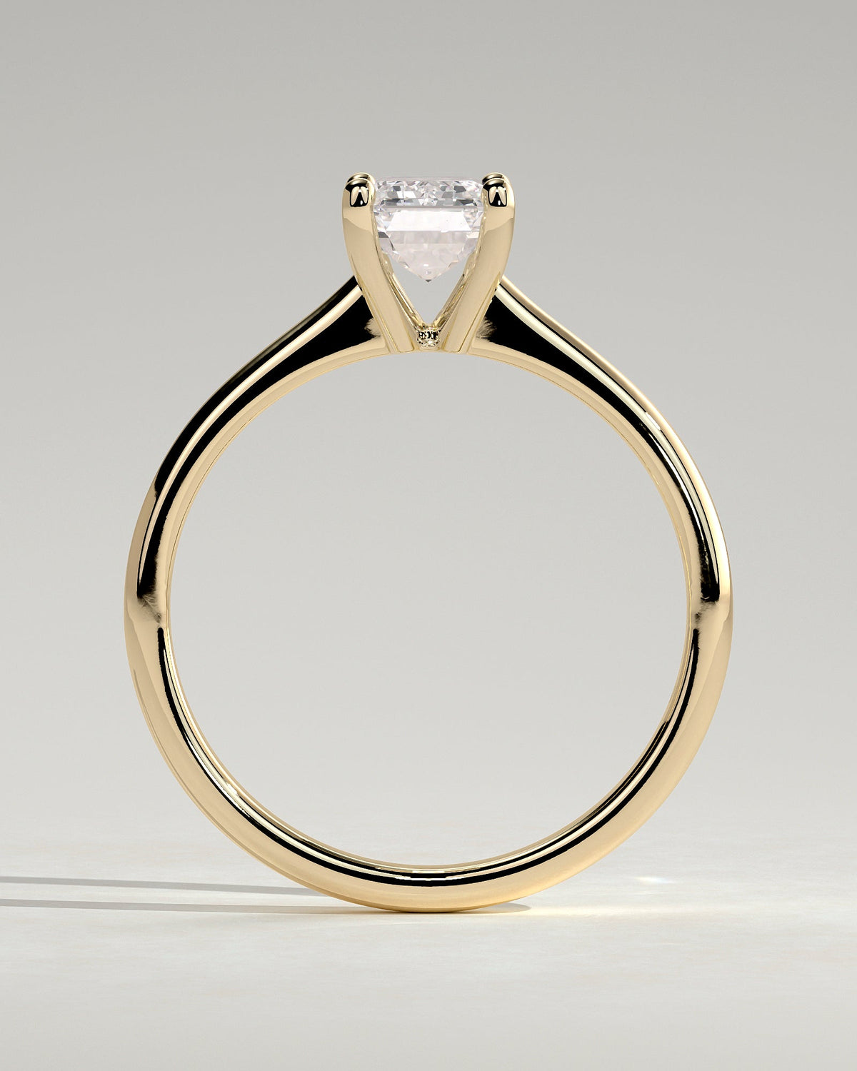 Emerald Solitaire Lab Grown Diamond Engagement Ring