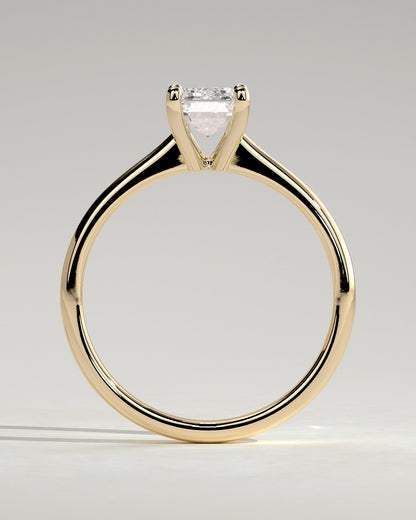 Emerald Solitaire Lab Grown Diamond Engagement Ring