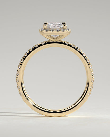 Radiant Halo and Pave Lab Grown Diamond Engagement Ring