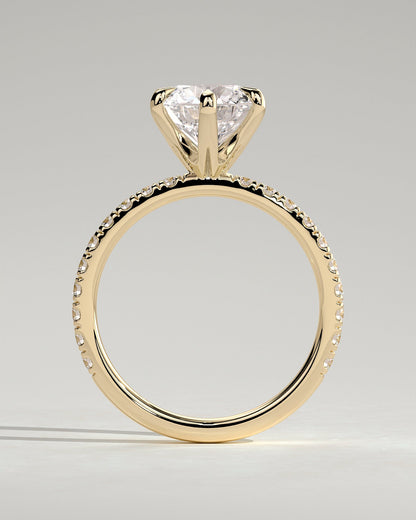 Round Pave Lab Grown Diamond Engagement Ring