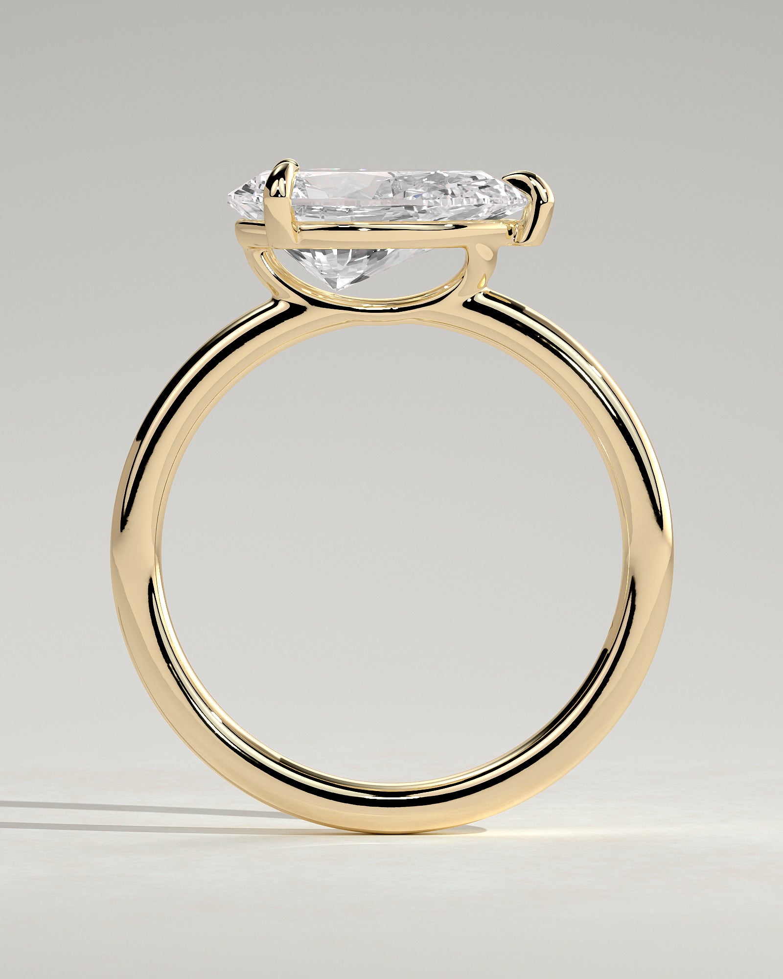 Pear East West Solitaire Lab Grown Diamond Engagement Ring