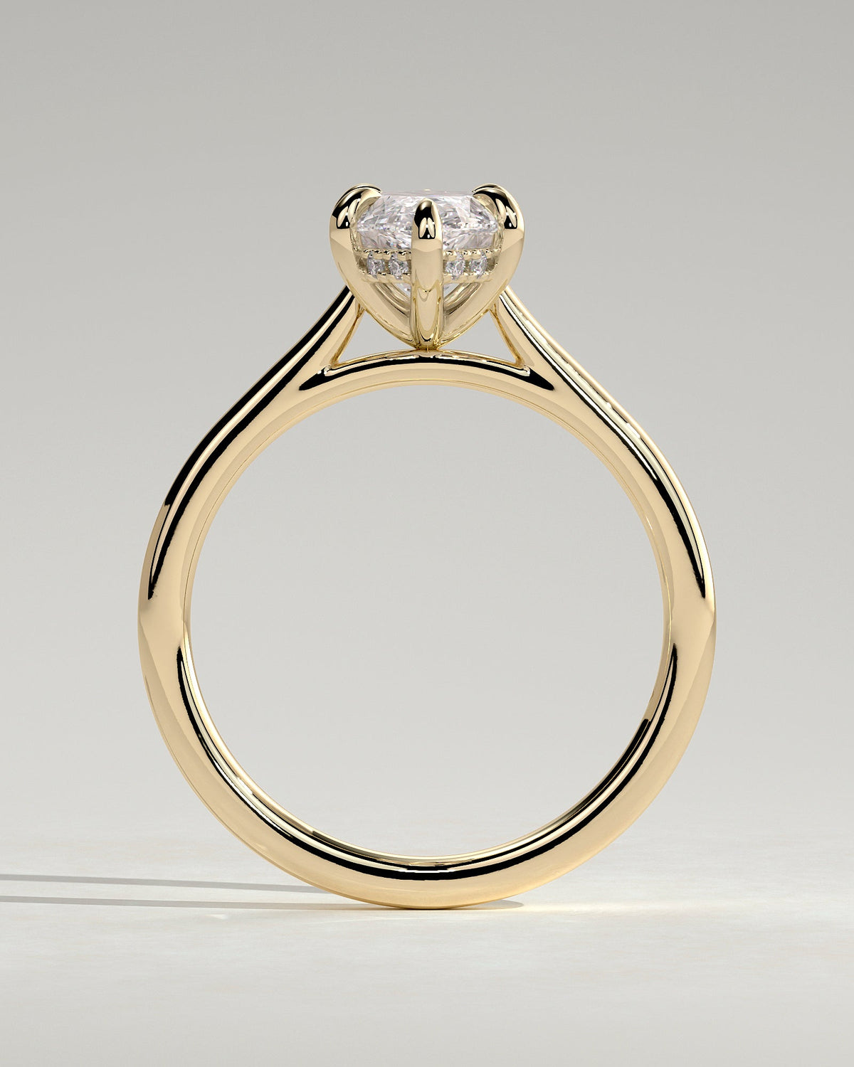 Marquise Hidden Halo Lab Grown Diamond Engagement Ring