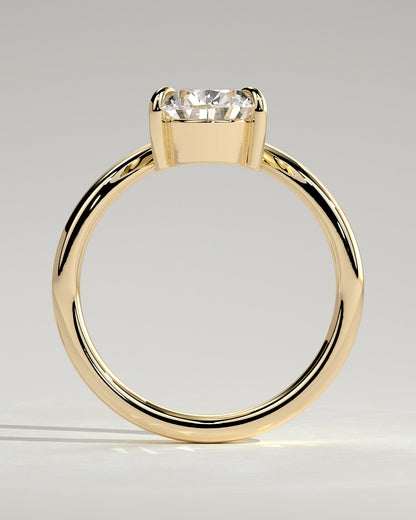 Pear Swirl Solitaire Lab Grown Diamond Engagement Ring
