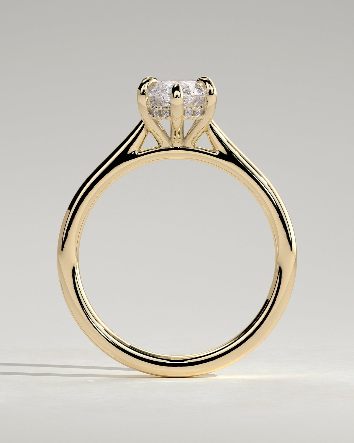Marquise Cathedral & Hidden Halo Lab Grown Diamond Engagement Ring