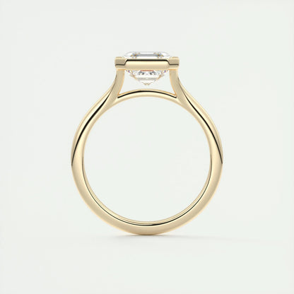 2 CT Asscher Bezel CVD F/VS1 Diamond Engagement Ring 14