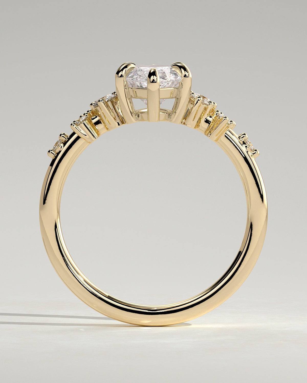 Marquise Cluster Lab Grown Diamond Engagement Ring