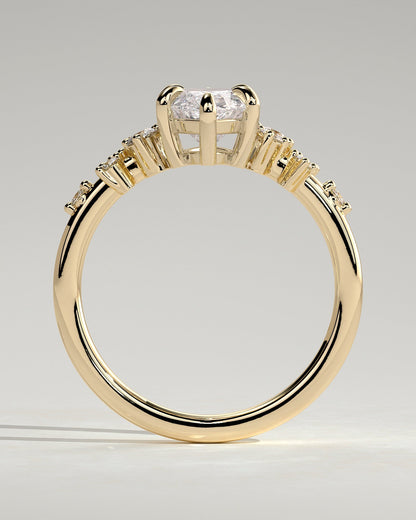 Marquise Cluster Lab Grown Diamond Engagement Ring