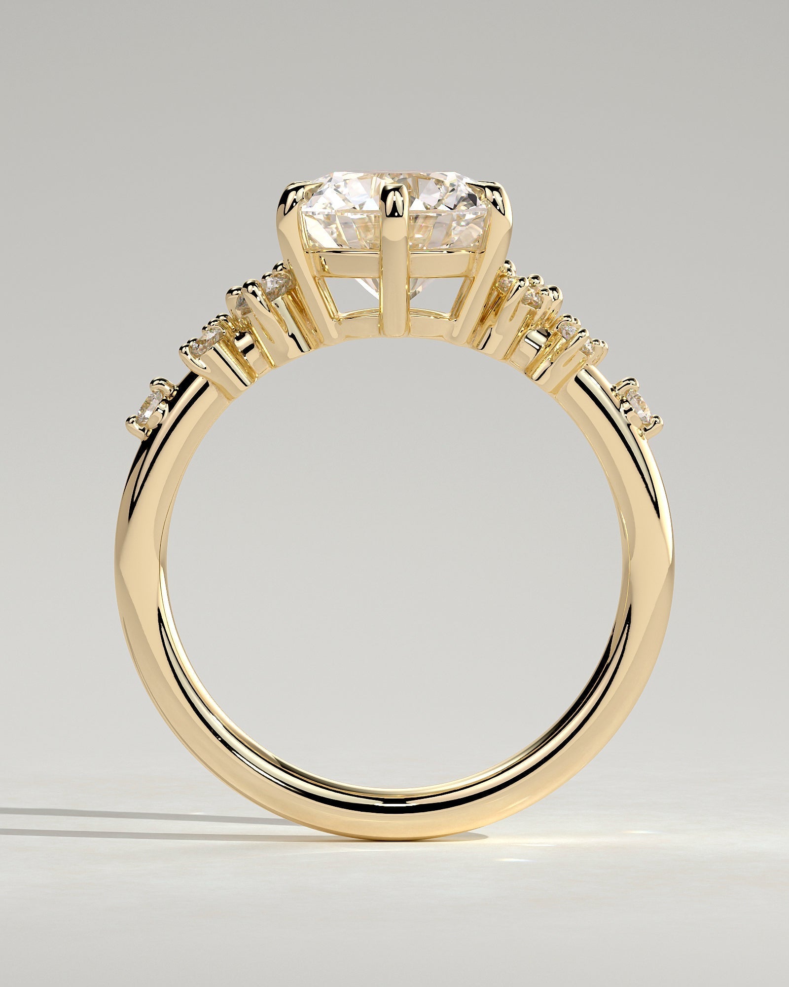 Round Cluster Lab Grown Diamond Engagement Ring